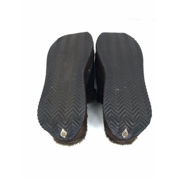 Volatile Brown Suede Fur Lined Slip On Wedge Clogs Mules Size 9 - Picture 9 of 10